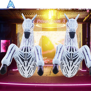 Club bar cirque décoration LED lumière oxford tissu gonflable zèbre cheval pour la publicité 3D modèle animal illuminé - Product Image 2
