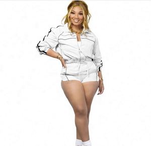 Ventes chaudes, ensembles de survêtements pour femmes, couleurs contrastées, vestes à manches longues avec shorts, ensembles sportifs 2 pièces - Product Image 2