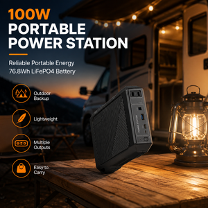 แบตเตอรี่สำรองพกพา 100W LiFePO4 พร้อมอินเวอร์เตอร์คลื่นไซน์ปรับแต่งได้ 220V/110V 50/60Hz AC Output DC <span class=keywords><strong>12V</strong></span> Output USB PD Output - Product Image 2