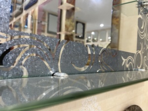 Hiện đại treo tường hai lớp kính bạc gương với ánh sáng dẫn và kệ hình chữ nhật trang điểm gương phòng tắm - Product Image 6