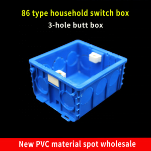 Hộp nối điện PVC kiểu 86, nhựa, 3 đường, chống cháy, có thể nối, hộp công tắc phía dưới - Product Image 2