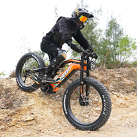 Vélo de montagne électrique à grandes roues, batterie 52v 1500w, cadre en acier carbone 9 vitesses, vélo électrique