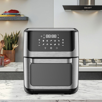 Friteuse numérique 6/7/8/9/10/11/12L avec écran tactile intelligent, fenêtre visuelle, friteuse carrée en acier inoxydable pour la promotion