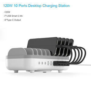 Station de charge rapide intelligente 120W 5V 2.4A, 10 ports, universelle, pour téléphone portable, type C, <span class=keywords><strong>USB</strong></span>, pour plusieurs appareils - Product Image 4