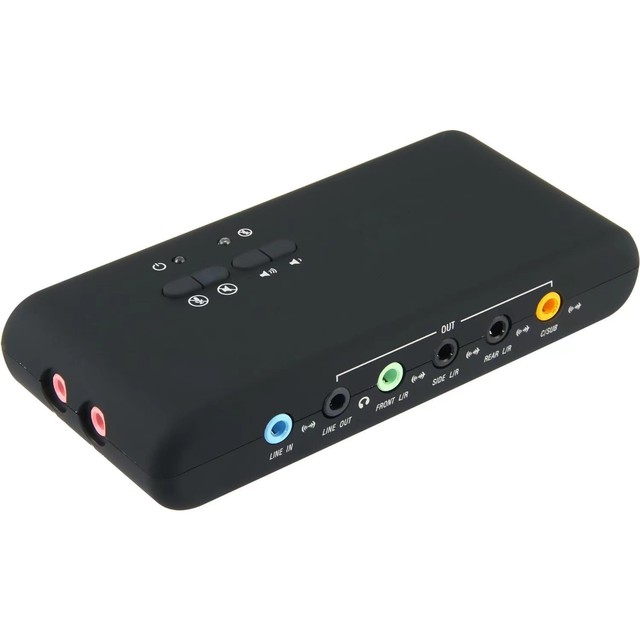 USB 7.1 External Sound Card 8 Channel Surround USB Audio Adapter with Dual Microphones