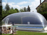 Couverture gonflable d'hiver pour piscine, grande couverture à bulles gonflable transparente pour piscine, tente dôme pour jardin extérieur