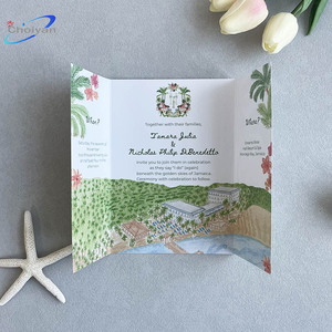 Eleganti Inviti di Nozze Personalizzati a Tre Pieghe con Buste e Biglietti Coordinati - Product Image 6