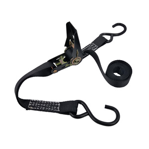 공장 6m 검은 오토바이 고정 래칫 벨트 S 후크 25mm <span class=keywords><strong>500kg</strong></span> 리프팅 용량 폴리에스터 화물 스트랩 - Product Image 1