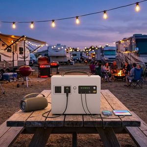 Station d'alimentation portable tout-en-un D1200, générateur solaire 1200W, prise personnalisée, onde sinusoïdale pure, kit double tension - Product Image 2