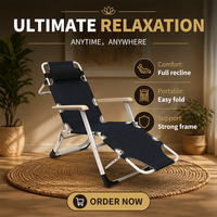 Chaise pliante d'usine avec pieds de soutien robustes, chaise zéro gravité, chaise inclinable d'extérieur, chaise de plage avec coussin amovible