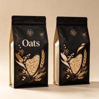 Sac d'emballage personnalisé à fond plat pour céréales, flocons d'avoine et son d'avoine, qualité alimentaire, avec impression de marque