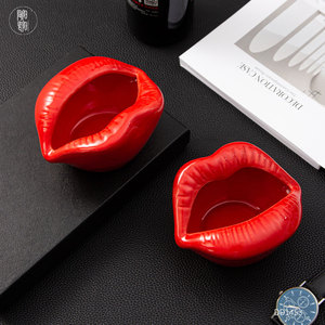 Cenicero de Cerámica Artesanal con Bolsillo, Impreso a Color, Lindo y Creativo, Rojo y Rosa, para Cigarrillos, con Logotipo Personalizado, Venta al por Mayor - Product Image 4