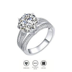 5ct Moissanite Crescent Eye <strong>Ring</strong> S925 Sterling Silver Fine <strong>Craft</strong> Wholesale - Product Image 1