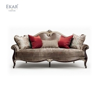Canapé en velours sculpté à la main Marquis Royale - Canapé de salon classique français de luxe |   EKAR FURNITURE