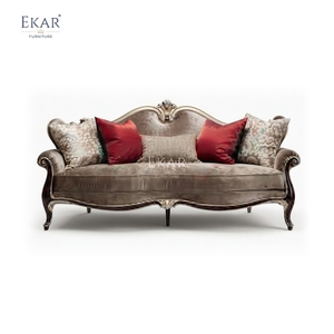 Canapé en velours sculpté à la main <span class=keywords><strong>Marquis</strong></span> Royale - Canapé <span class=keywords><strong>de</strong></span> salon classique français <span class=keywords><strong>de</strong></span> luxe |   EKAR FURNITURE - Product Image 1