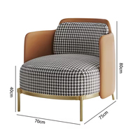 Ensemble moderne de salle à manger en métal pour la maison Mobilier en velours Chaises de salon Sofa