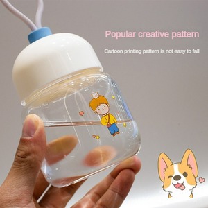 Elegante Mini Borraccia Creativa da Donna a Forma di Tazza - Bottiglia in Plastica da 200ml con Scala Graduata, Borraccia Portatile per <span class=keywords><strong>Latte</strong></span> e <span class=keywords><strong>Latte</strong></span> di Soia, Design Compatto e Carino - Product Image 3