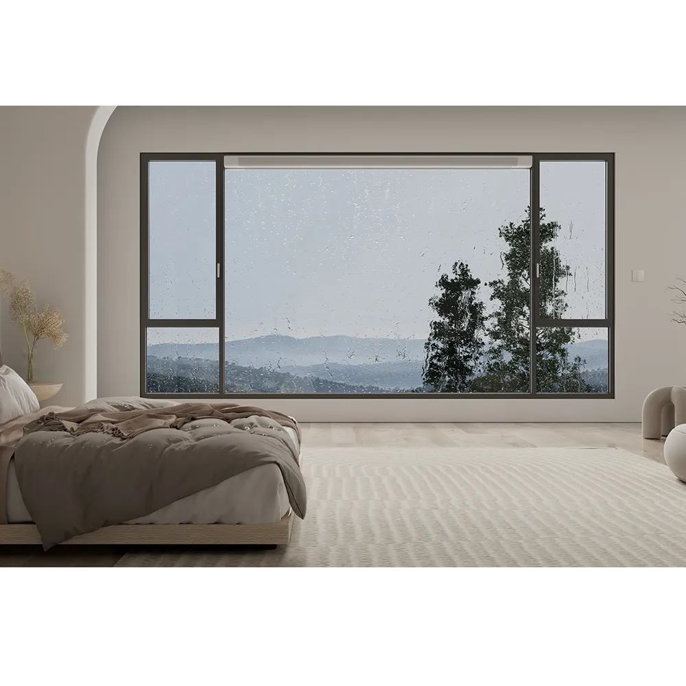 Fuson balcone a doppio strato di vetro isolamento acustico luce del sole finestra di fascia alta del bagno lussuoso anta clima-finestra adattiva