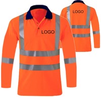 Camiseta DE TRABAJO reflectante Hi Vis para hombre, camiseta Polo de seguridad con texto o logotipo personalizado para ropa de trabajo de seguridad de construcción de carreteras