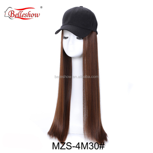 al por mayor barato gorra de béisbol pelo recto Peluca de moda Venta caliente precio bajo negro ondulado recto trenza de gorra - Product Image 4