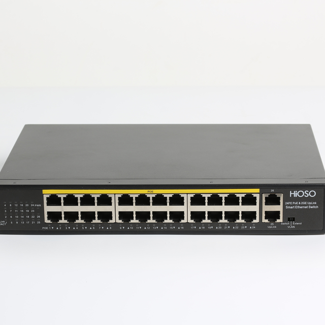 DC24V POE Switch 24 Poe Ports with 2 Rj45 Uplinks Port Poe Switch