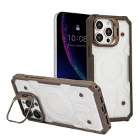 Nouvel arrivage Coque arrière en TPU mat pour téléphone de luxe Support de caméra en alliage d'aluminium et métal pour iPhone 15 Pro Max
