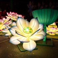 Linternas LED de Seda Chinas Impermeables con Formas de Plantas, Decoraciones para Festivales al Aire Libre, Halloween/Día de Acción de Gracias/Navidad/Año Nuevo