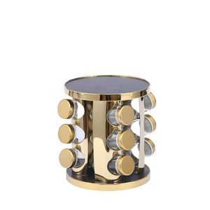 Portaspezie <span class=keywords><strong>rotante</strong></span> in acciaio inossidabile 201 con 12 vasetti di bottiglie di vetro - Product Image 1