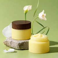 Pot en verre givré mat avec couvercle en bambou, personnalisable avec logo et coffret cadeau, respectueux de l'environnement, pour crème, emballage cosmétique