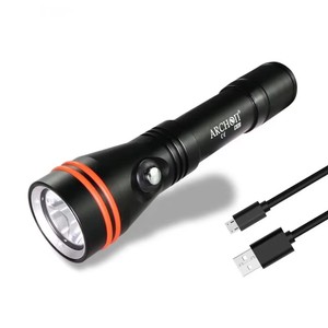 Torcia subacquea 1200LM batteria 18650 ricaricabile USB torcia subacquea IP68 100m luce impermeabile per lo Sport notturno subacqueo - Product Image 1