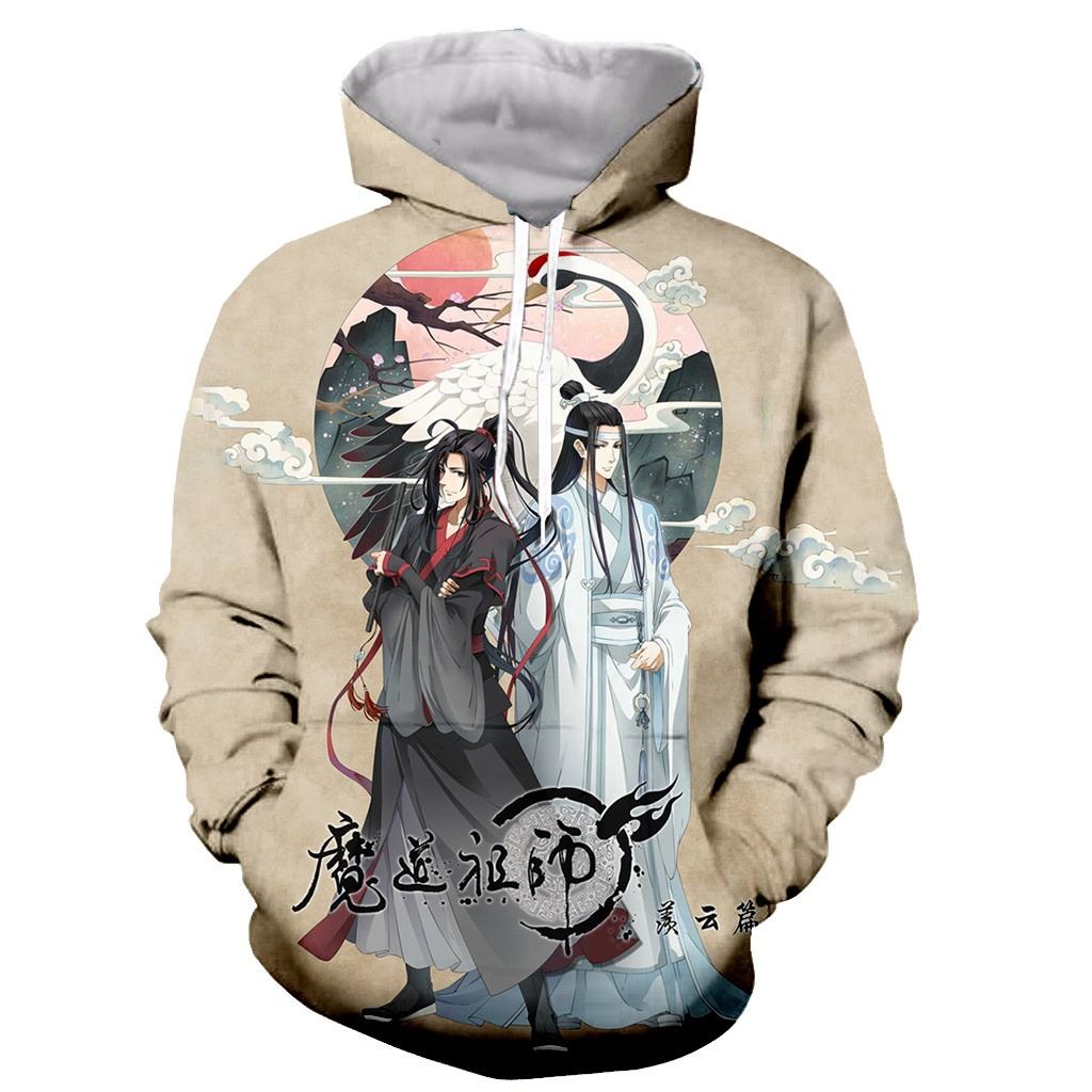 2023 Anime MO DAO ZU SHI Funny Hoobies Long Sleeves 3D Print Zipper Hoodies  Hooded Sweatshirts Men Women Plus Size Hoodies Coat