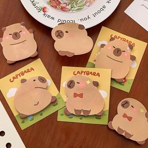 Kawaii Cartoon Capybara Shaped Sticky Notes Set Assorted Cute Design <b>Memo</b> <b>Pads</b> Customizable Adorable Office Daily - Product Image 6
