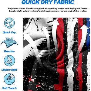 Trajes de Baño Personalizados para Hombre, Shorts de Secado Rápido con Bolsillos, Estampado de Bandera Americana, Ropa de Playa para Surf - Product Image 4