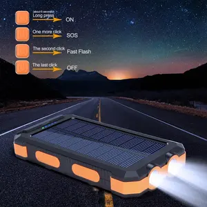 Materiaal Outdoor Draagbare Telefoon Usb Smart Tablet Mobiele Oplader 20000 Mah Solar Power Stationr & Power Bank Voor Mobiele Telefoon