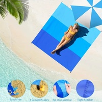 Tapis de plage et de camping portable Oxford 200x210cm avec conception anti-sable pour l'escalade, les voyages et les pique-niques, livré en pochette
