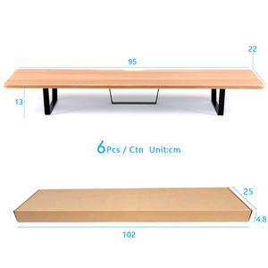Support Double Écran en Bois Surélévateur Étagère de Bureau et Maison pour Moniteurs - Product Image 5