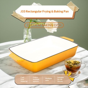 Poêle rectangulaire en <span class=keywords><strong>fonte</strong></span> <span class=keywords><strong>émaillée</strong></span> non revêtue Modèle GY-J0011 pour poisson au four et pain - Product Image 2