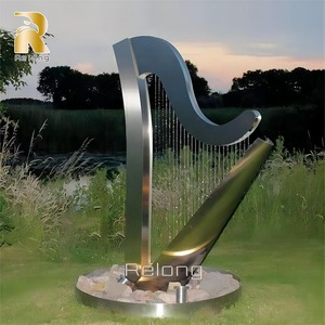 Fontaine cascade moderne en acier inoxydable RELONG, sculpture d'art métallique, design personnalisé pour parc et jardin extérieur - Product Image 3