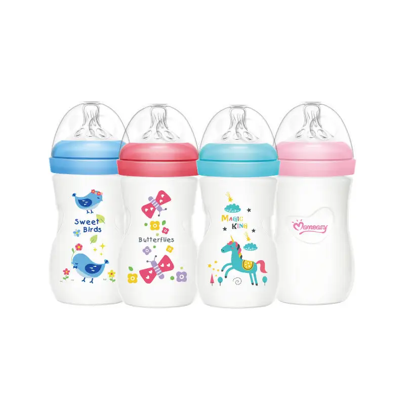 Hotsale bé chai BPA free 240ml dễ dàng làm sạch bé bú chai với núm vú tự nhiên