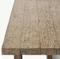 Table à manger rectangulaire longue RH OEM, style antique du milieu du siècle, en chêne régénéré, extensible, pour banquets et hôtels, écologique, fabriquée à la main