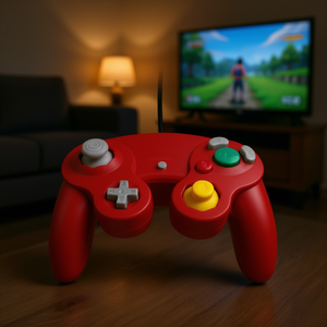Manette de jeu filaire rouge pour console Nintendo GameCube et Wii U, design ergonomique, compatible avec GC et Wii U, marque NITENDO - Product Image 2
