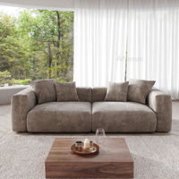 Grand Canapé Modulaire Sectionnel Carré Américain, Ensemble de Canapés Vintage en Tissu Velours Côtelé pour Maison et Hôtel