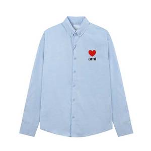 Chemise habillée <span class=keywords><strong>homme</strong></span> Ami Heart coupe ajustée légère et confortable anti-boulochage brodée style Old Money populaire en France à <span class=keywords><strong>Paris</strong></span> - Product Image 2