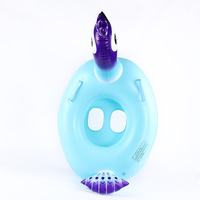 Dessin animé Animal forme requin gonflable enfants flotteur siège ride-ons bébé anneau de natation pour les tout-petits été plage flotteur jouets