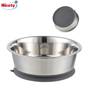 Mangkuk Hewan Peliharaan Ramah Lingkungan dari Baja Tahan Karat dengan Alas Silikon Anti Selip, Mangkuk Makan Portabel untuk Perjalanan dengan Alas Silikon Anti Selip - Product Image 1