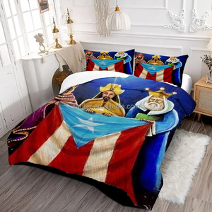 Thiết kế mới 3D in puerto Rico thoải mái Bộ thiết kế giường ba người đàn ông khôn ngoan Comforter Bộ 3D giường thiết lập - Product Image 1