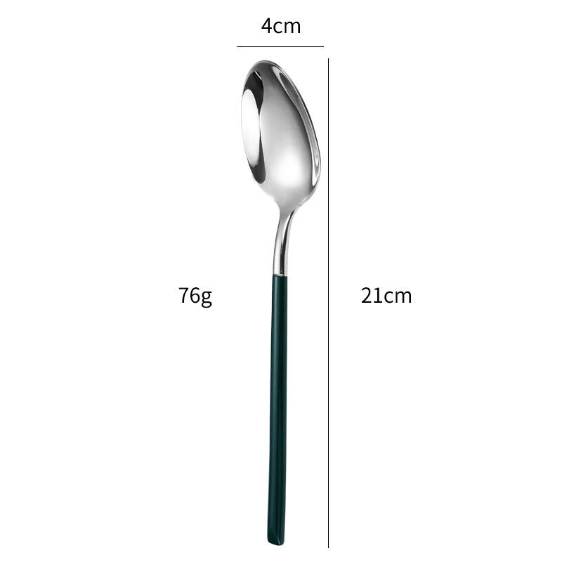 Cuillère de table verte + argent