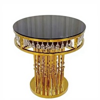 Ensemble de supports dorés de décoration élégante pour mariage, support rond pour gâteau, table pour événement