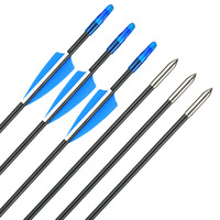 Vente directe usine transfrontalière : Flèches sans plumes en fibre de verre gainées de 6 mm, fournitures de tir à l'arc, arc recurve à tirage droit