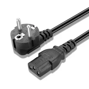 Cable de alimentación de la UE de alta calidad para computadora portátil, Cable de alimentación de computadora de escritorio, Cable de alimentación con cobre, 1,5 M, 1,8 M, NEMA europeo negro